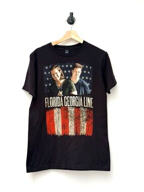 Tultex Black Florida Georgia Line Graphic Concert Tee Band Tshirt Western Unisex